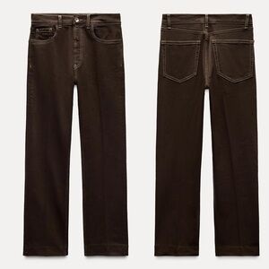 Zara Dark Brown Cropped Jeans